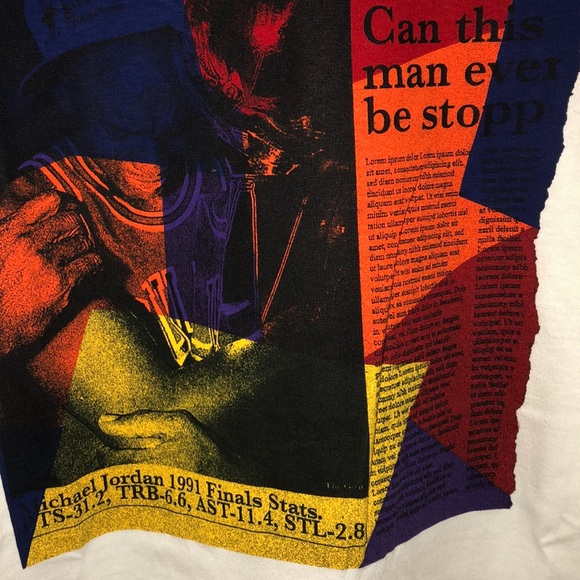 NWT Air Jordan News Clipping Tshirt in White - Picture 5 of 9